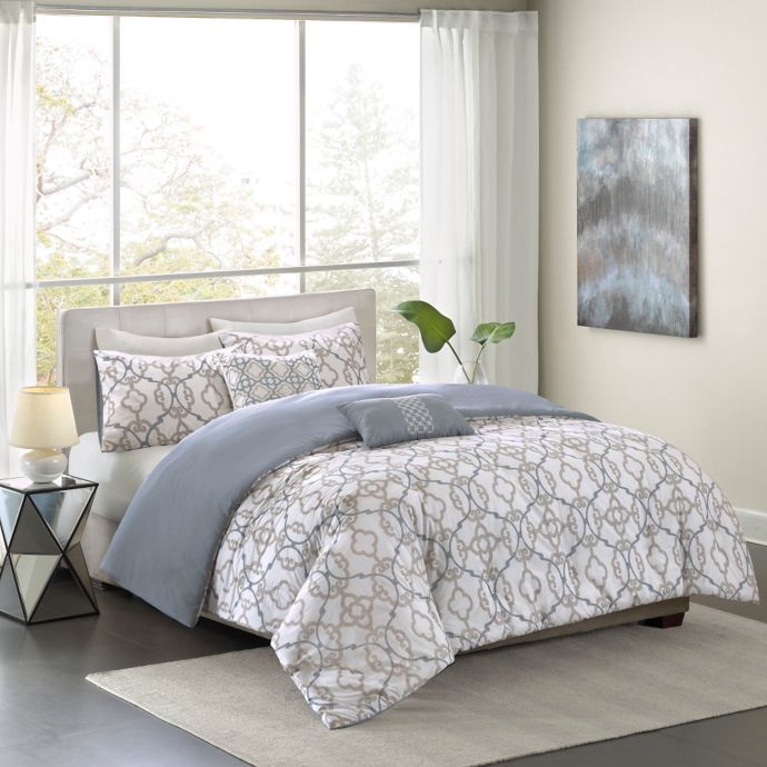 Madison Park Sophie 5 Piece Duvet Cover Set In Ivory Bed Bath