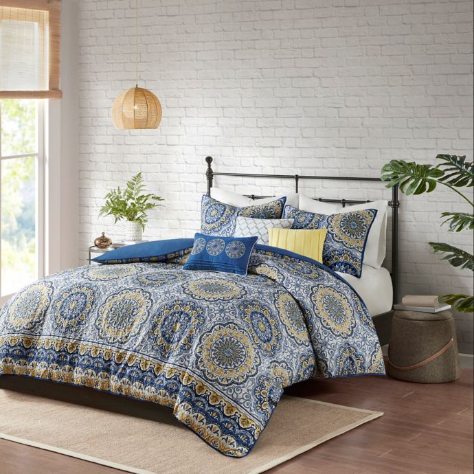 Madison Park Tangiers 2 In 1 Duvet Cover Set In Blue Bed Bath