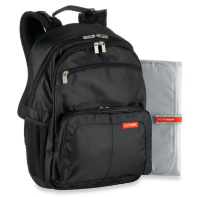 skip hop black diaper backpack