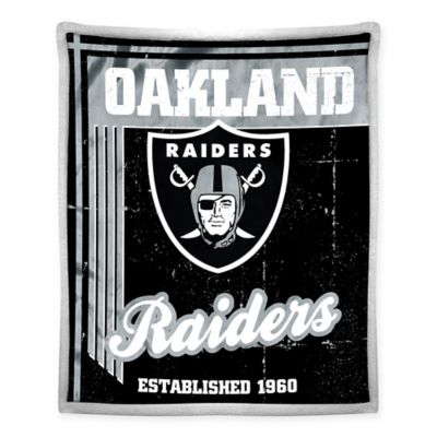 NFL Oakland Raiders Mink Sherpa Throw Blanket by The ...