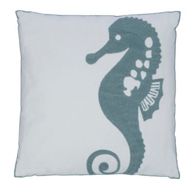 Levtex Home Blue Maui Seahorse Square Throw Pillow