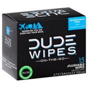 DUDE Wipes 15-Count Unscented Flushable Wipes