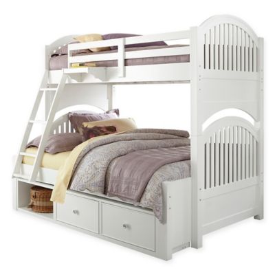 Hillsdale Kids and Teen Lake House Adrian Bunk Twin/Full Bed with Storage in White