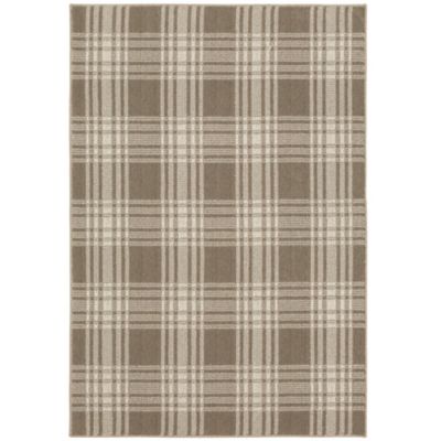 Bee &amp; Willow&trade; Plaid 5&#39; x 8&#39; Area Rug in Tan/Cream
