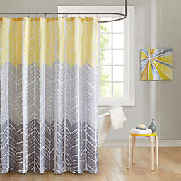 Intelligent Design Adel Printed Shower Curtain in Yellow