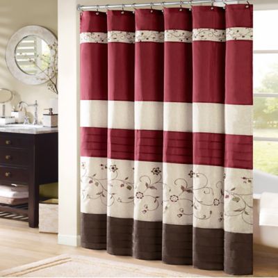 maroon shower curtain