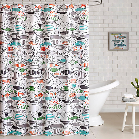 Alternate image 1 for HipStyle Sardina Printed Shower Curtain