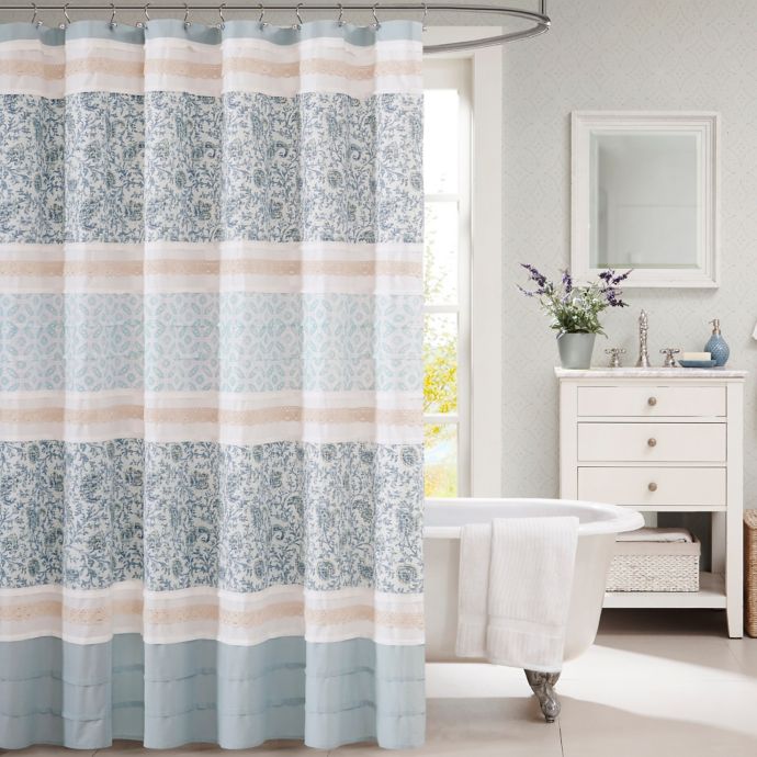 Madison Park Dawn 72-Inch x 72-Inch Shower Curtain in Blue | Bed Bath ...