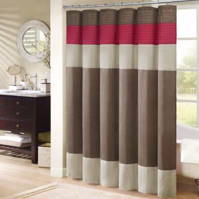 Red Shower Curtain Bed Bath Beyond, Chocolate Brown And Red Shower Curtain