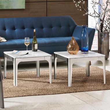 INK+IVY® Carrera Bunching Table with Marble Top in Silver | Bed Bath &  Beyond