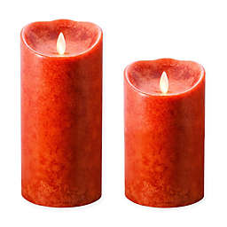 Luminara® Real-Flame Effect Spiced Pumpkin Harvest Pillar Candle