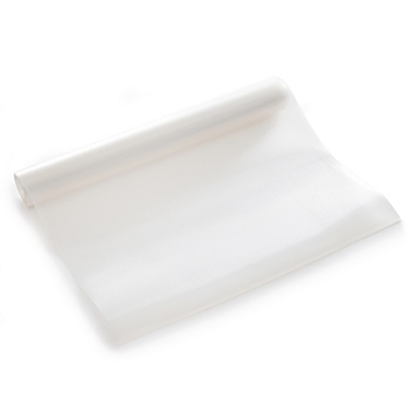 Premium 18-Inch x 6-Foot Non-Adhesive Bathroom Ribbed Shelf Liner in Clear. View a larger version of this product image.