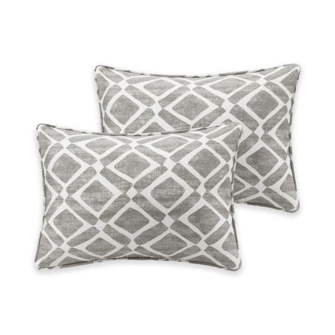 Madison Park Delray Diamond Printed 14Inch x 20Inch Decorative Pillow (Set of 2) Bed Bath