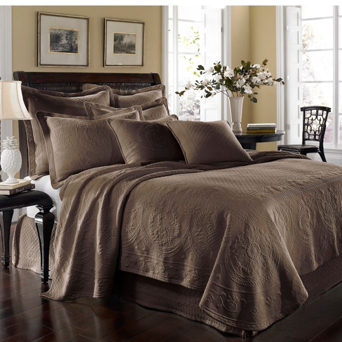 King Charles Matelasse Coverlet In Mocha Bed Bath Beyond