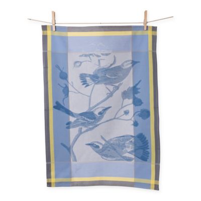 blue and yellow kitchen towels