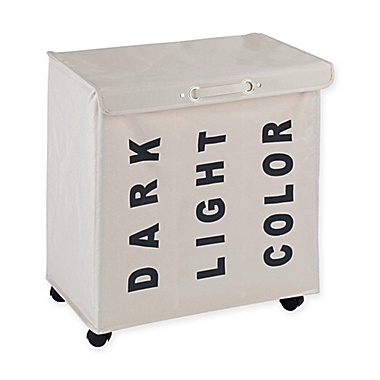 Wenko 3-Compartment Trivio Laundry Bin in Beige. View a larger version of this product image.