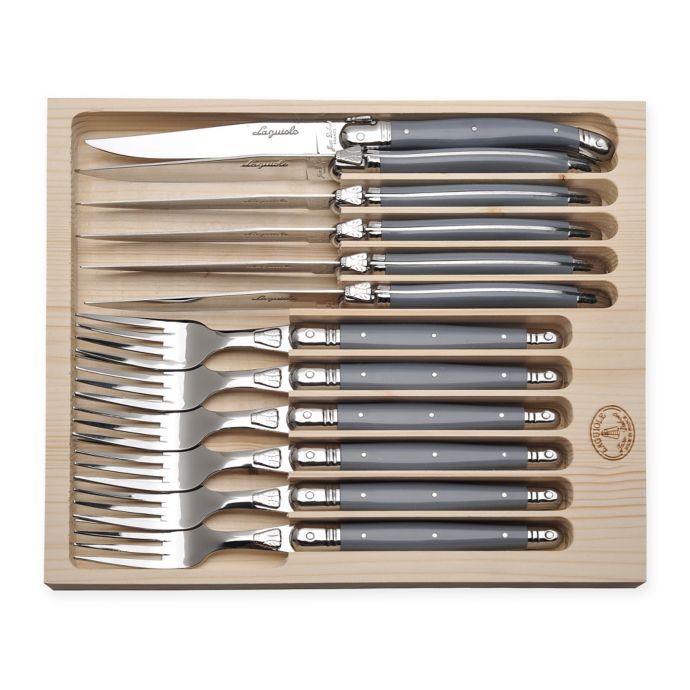 Laguiole Jean Dubost 12Piece Flatware Set in Grey Bed Bath and