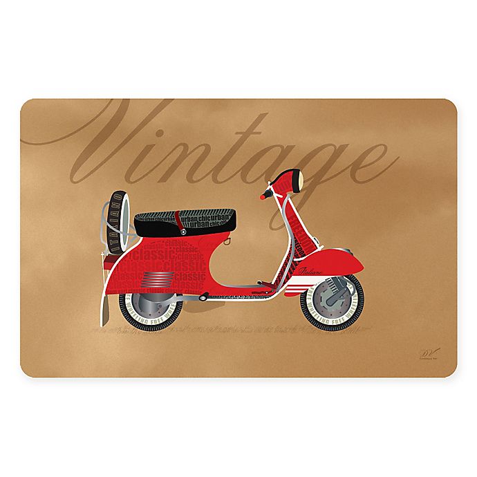 The Softer Side by Weather Guard™ Vintage Vespa Kitchen Mat | Bed Bath ...