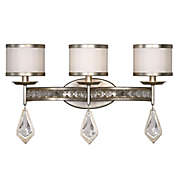 Uttermost Tamworth 3-Light Wall-Mount Vanity Strip in Silver Champagne with Silken Shade