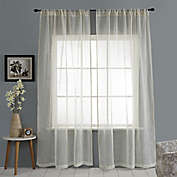 Open Weave Linen Sheer Rod Pocket Window Curtain Panel (Single)