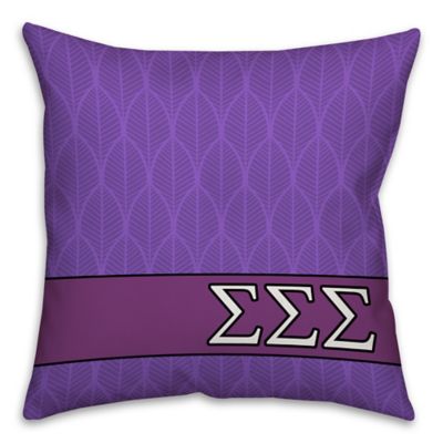 Sigma Sigma Sigma Greek Sorority 16-Inch Throw Pillow in Purple