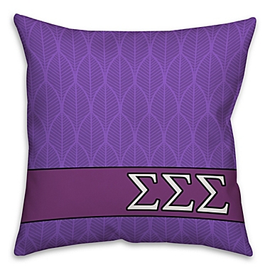 Sigma Sigma Sigma Greek Sorority 16-Inch Throw Pillow in Purple. View a larger version of this product image.
