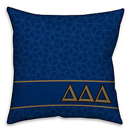 Delta Delta Delta Greek Sorority 16-Inch Throw Pillow in Blue