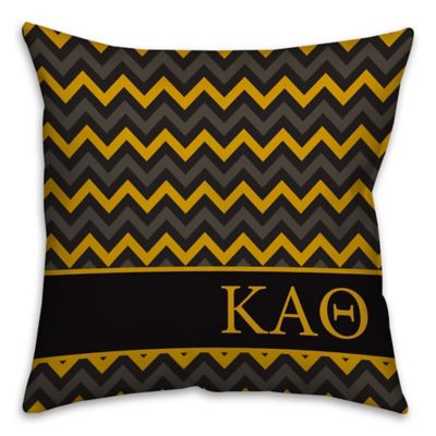 Kappa Alpha Theta Greek Sorority 16-Inch Throw Pillow in Black