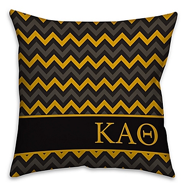 Kappa Alpha Theta Greek Sorority 16-Inch Throw Pillow in Black. View a larger version of this product image.