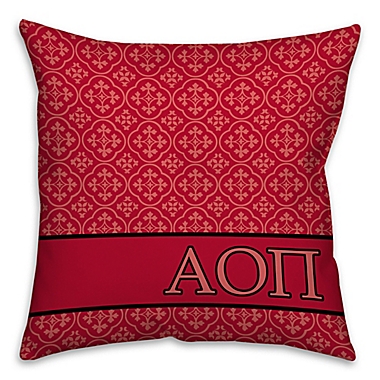 Alpha Omicron Pi Greek Sorority 16-Inch Throw Pillow in Red. View a larger version of this product image.