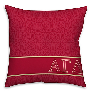 Alpha Gamma Delta Greek Sorority 16-Inch Throw Pillow in Pink. View a larger version of this product image.