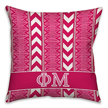 Phi Mu Greek Sorority 16-Inch Throw Pillow in Pink. View a larger version of this product image.