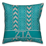 Zeta Tau Alpha Greek Sorority 16-Inch Throw Pillow in Teal