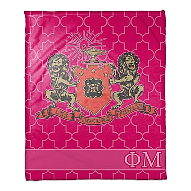 Phi Mu Greek Sorority Throw Blanket in Pink. View a larger version of this product image.