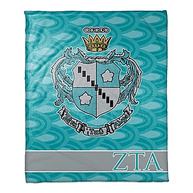 Zeta Tau Alpha Greek Sorority Throw Blanket in Aqua. View a larger version of this product image.