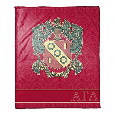 Alpha Gamma Delta Greek Sorority Throw Blanket in Magenta. View a larger version of this product image.