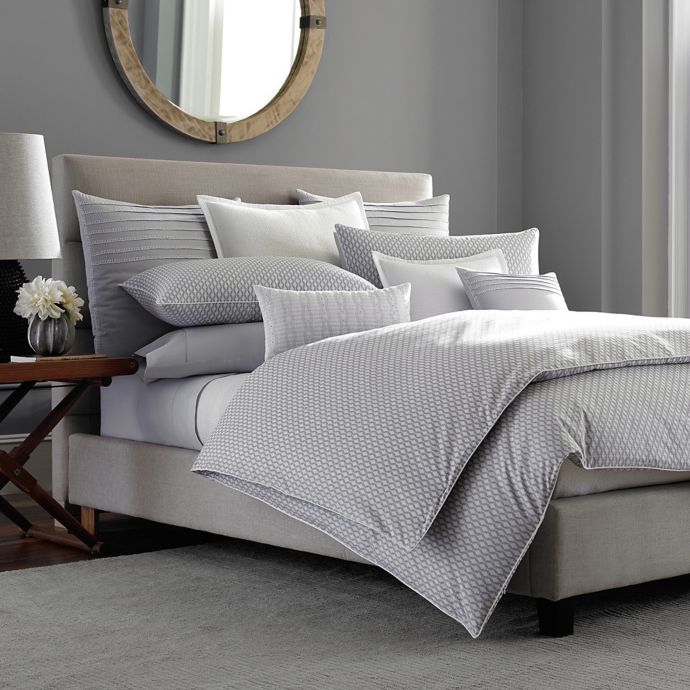 Barbara Barry Ascot Duvet Cover In Smoke Bed Bath Beyond