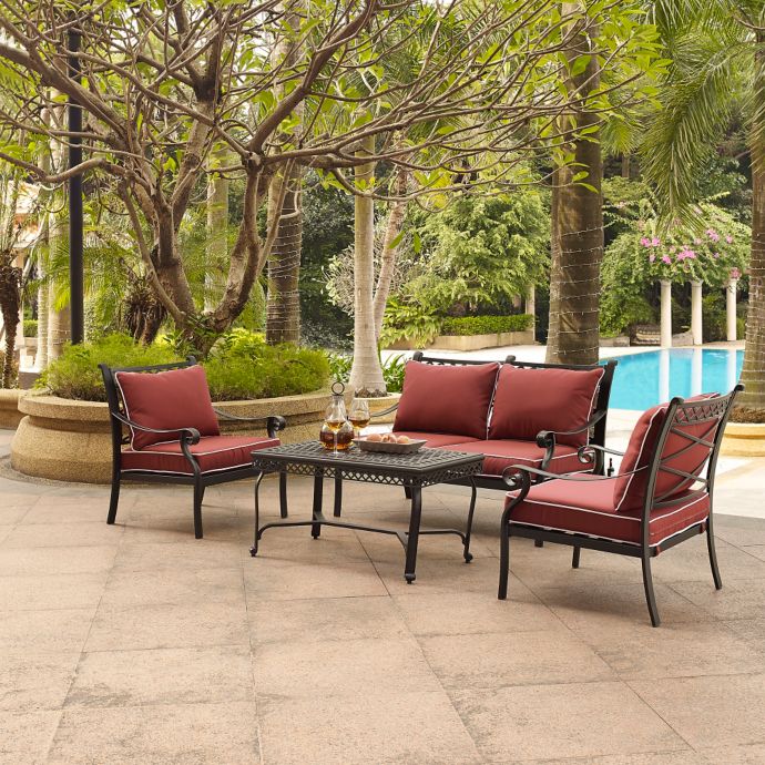 Crosley Portofino 4-Piece Outdoor Cast Aluminum ...