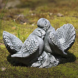 Campania Small Dove Pair Garden Statue in Alpine Stone