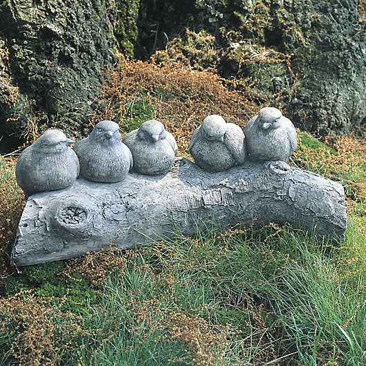 Alternate image 1 for Campania Birds on a Log Garden Statue in Greystone
