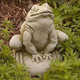 Campania Frankie Frog Garden Statue in English Moss Green