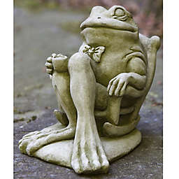 Campania Male Frog Stone Garden Statue with English Moss Finish