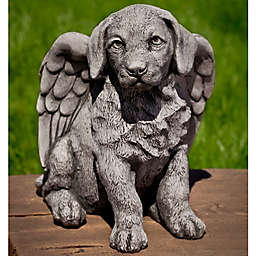 Campania Angel Puppy Garden Statue in Alpine Stone