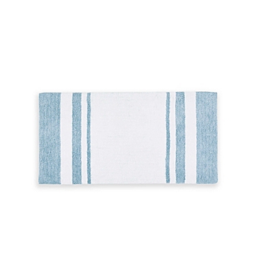 Madison Park Spa Cotton 27&quot; x 45&quot; Reversible Bath Rug in Blue. View a larger version of this product image.
