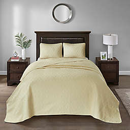 Madison Park Quebec 3-Piece Reversible Full Bedspread Set in Yellow