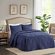 Madison Park Quebec 3-Piece King Fitted Bedspread Set in Navy