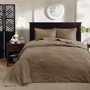 Madison Park Quebec 3-Piece Reversible Queen Bedspread Set in Mocha