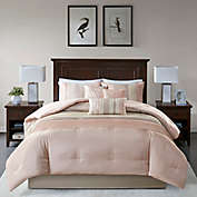 Madison Park Amherst 7-Piece Queen Comforter Set in Blush/Taupe