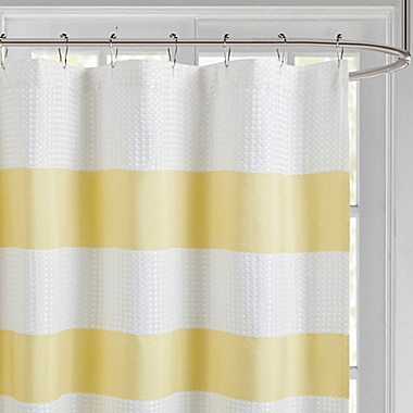 Madison Park Spa Waffle Shower Curtain with 3M Treatment in Yellow. View a larger version of this product image.