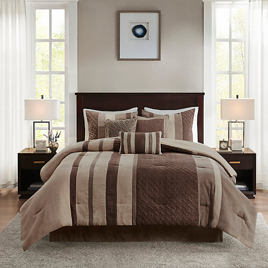 Alternate image 1 for Madison Park Kennedy 7-Piece Faux Suede Comforter Set
